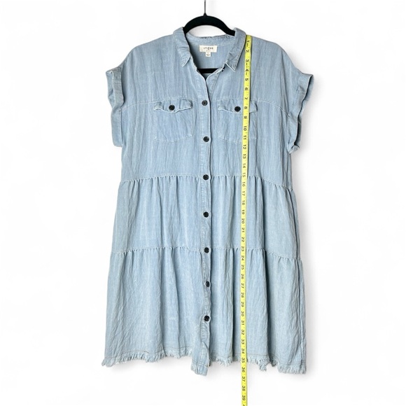 VICI Sunol Chambray Dress | Tiered Button Down | Relaxed Fit | Women’s L | NWOT - Picture 6 of 13